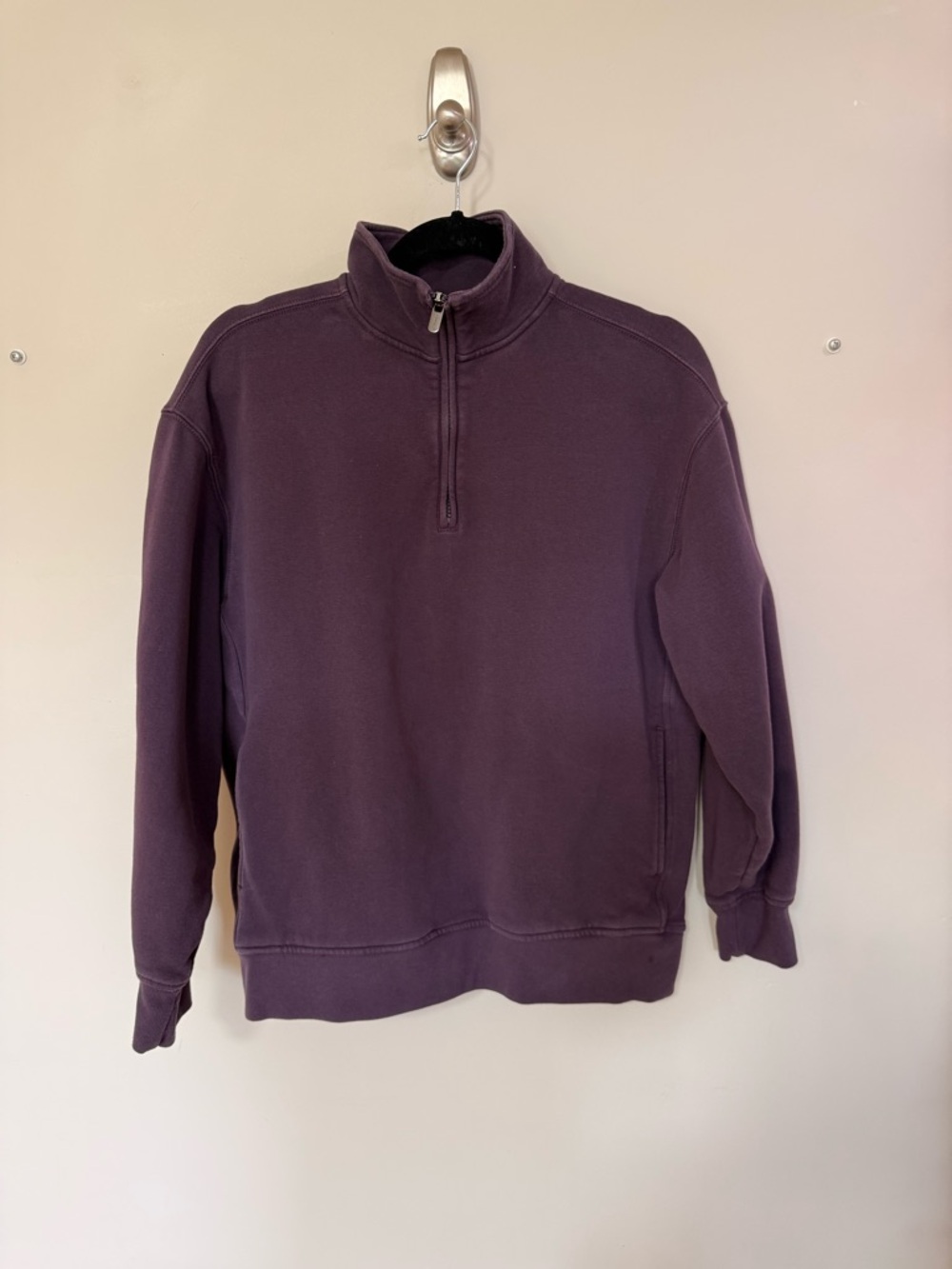 Athleta Forever Fleece 1/4 Zip Sweatshirt in Iris - Picture 2 of 5